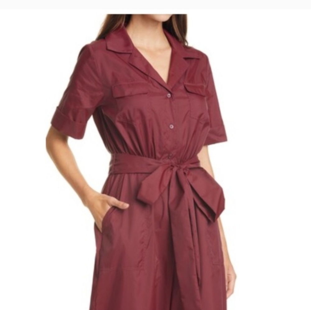 ​STAUD Millie Recycled Nylon Jumpsuit | Tawny Port Wine Red | Size 8 | Utility C - Picture 4 of 12